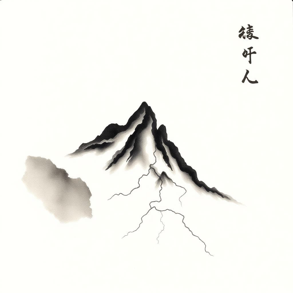 Hand-painted sumi-e map